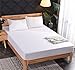 Double Waterproof Mattress Protector Fitted Double Size Bed Mattress Cover Soft Noiseless Washable Breathable Fitted Bed Sheet 30 cm Deep (140 x 200 cm)
