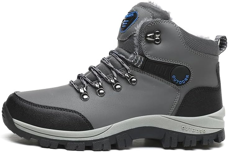 Men's Winter Snow Boots Waterproof Warm Plush Lined Non-Slip Lace-Up Outdoor Shoes for Casual Hiking Walking