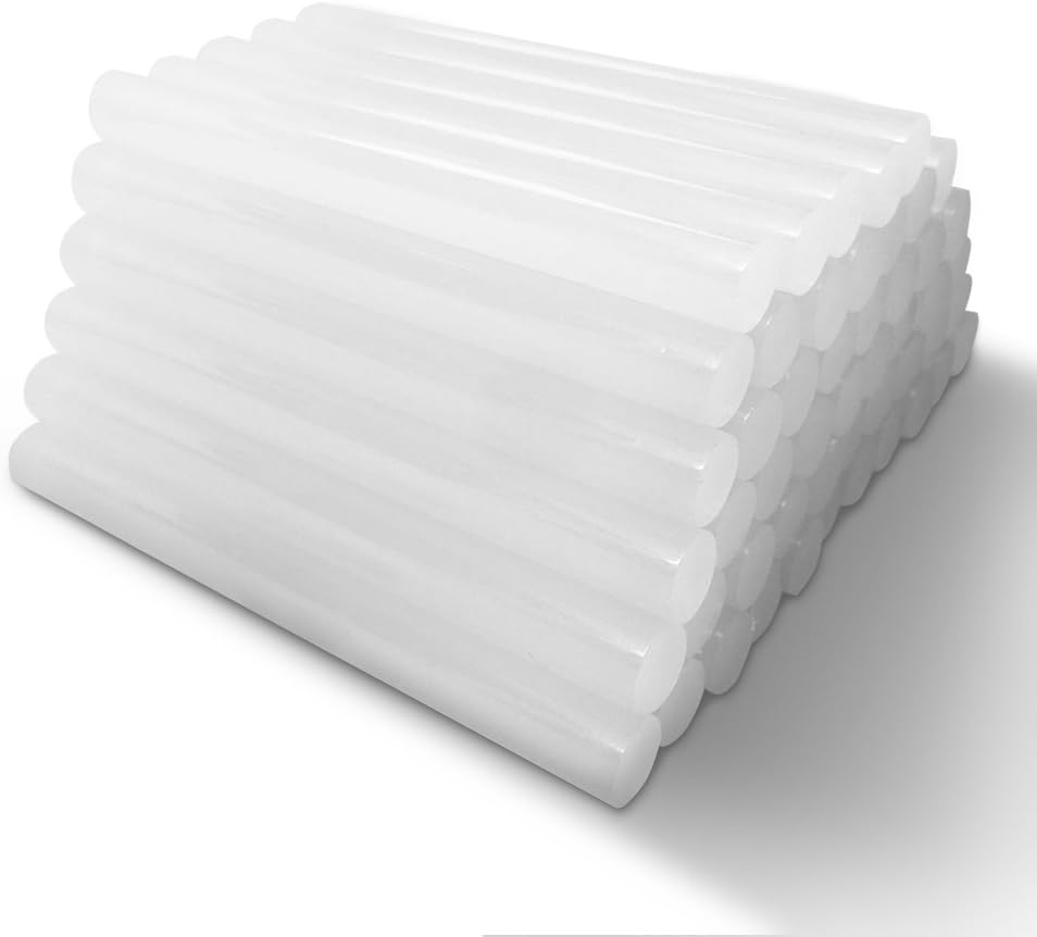Amdai 11mm Hot Glue Sticks (50 Pack) - Ultra Clear Hot Melt Craft Glue for Hobby Crafting, Woodworking, Plastics, Fabric, Ceramics, Glue Gun & More - 11mm x 100mm