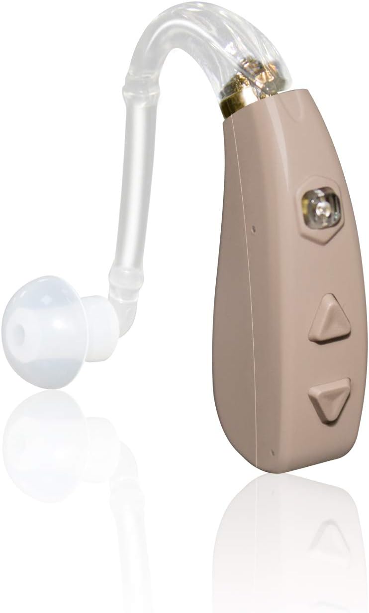 Banglijian Rechargeable Hearing Aid for Moderate to Severe Hearing Loss Ziv-206 for Seniors Adults with Noise Reduction Adaptive Feedback Cancellation-Two Types of Sound Tubes(One Unit)