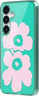 Samsung Marimekko Unikko - Carcasa híbrida con diseño de Flores S25+, Color Rosa