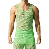 YUFEIDA Herren Unterhemd Netzhemd Netzshirt Mit Arm Ringershirt Atmungsaktiv Unterhemd Tank Tops