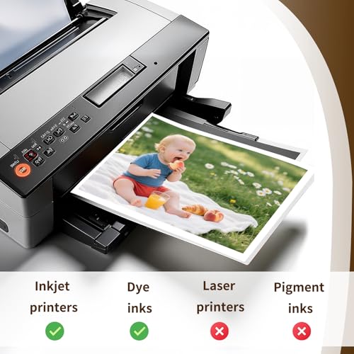 Vasemouh 100 Blatt Fotopapier A4, 200g/m², Hochwertiges Glanzpapier für lebendige und klare Bilder, geeignet für Fotodrucke und kreative Projekte