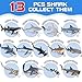 13 Pack Shark Toys Set with Booklet and Gift Box, Realistic Plastic Shark Figurines, Sea Creature Toy for Kid, Shark Party Decoration, Cake Topper, Educational Ocean Animals for Toddlers, Boys Girls