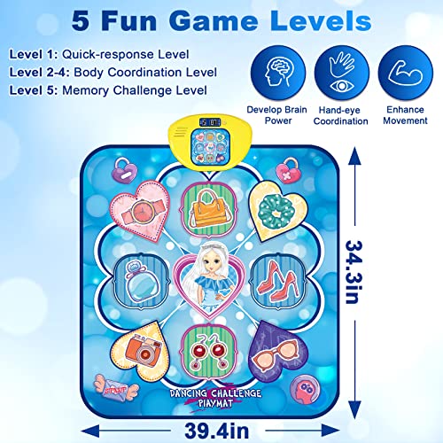 Dance Mat Toys For 5-12 Year Old Kids, Princess Dance Pad Game With 5 Gaming Modes, Dance Toys With Led Lights, Ideas Birthday Gifts For Age 5+ Year Old Girl Kids #TOP5