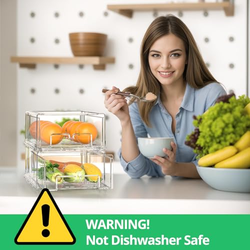 damynuo 2 Pack Refrigerator Drawers - Fridge Organizer Bins Stackable Storage Drawers, Clear Refrigerator Organizing Containers Pull Out Drawer for Fruit, Vegetable Storage and Keep Fresh by damynuo - Image 7