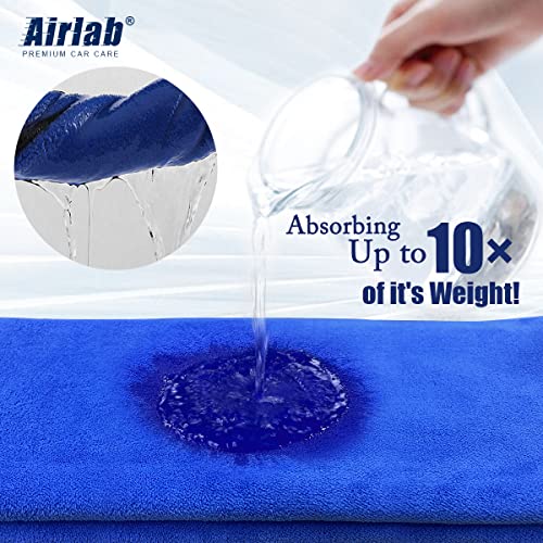 Airlab Microfiber Towels for Cars Wash Drying Thick Plush Cleaning Cloth Auto Detailing Super Absorbent for Interior & Exterior Lint Free, Streak Free, 35 x 24 Inch, 500 GSM, Pack of 1