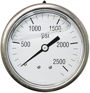 LEFITPA Replacement 2500 PSI 2-1/2 Inch Dial 1/4 Inch NPT Oil Filled Pressure Gauge for Interstate Pneumatics G7122-2500