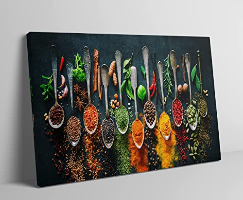 Spices Wall Decor Colorful Kitchen Canvas Wall Art Poster Prints Spices Herb Spoon Food Picture Artwork For Home Living Room Kitchen Dining Room Restaurant Decoration Spices Wall Art - 12X18 Inch #TOP1