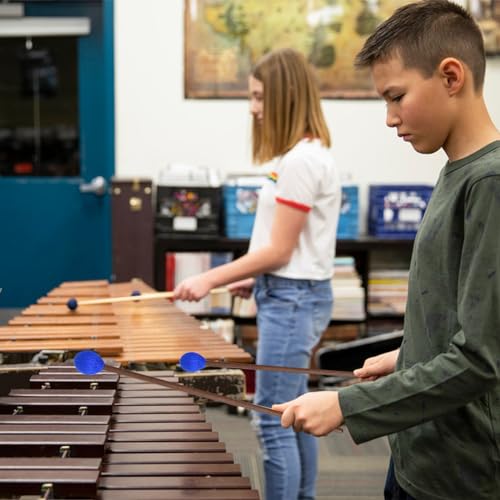 image for EVERMARKET 3 Pairs Blue Hard Yarn Head Keyboard Marimba Mallets,Black 
