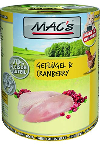 MAC''s Cat Geflügel mit Cranberries 400g, Katzenfutter, Feuchtfutter Größe 6 x 400g