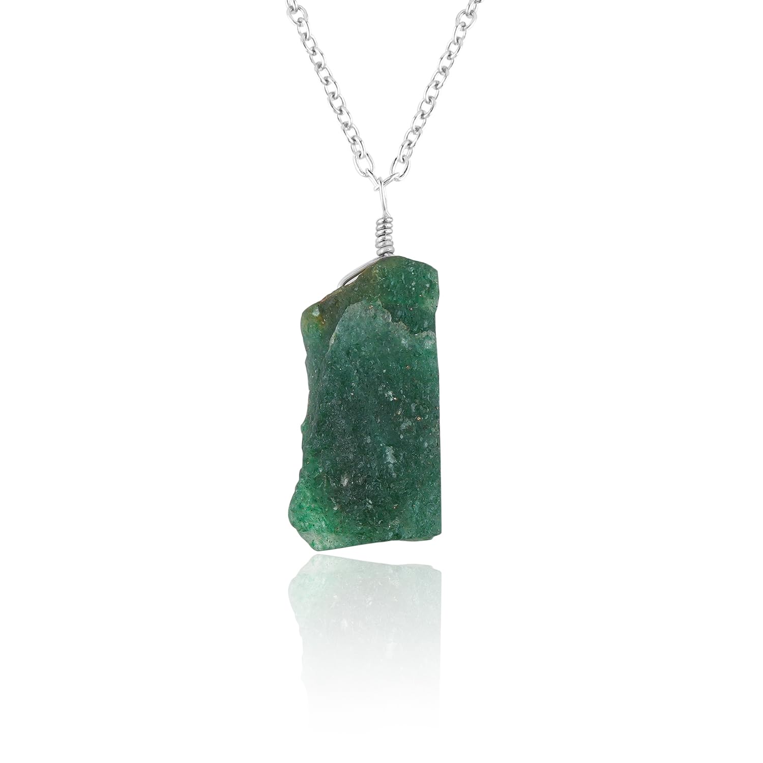 Natural Raw Gemstones Pendant Necklace, Rough Stones Dainty Jewelry, Handmade Bohemian Jewelry, Silver Plated Chain, Healing Crystals, Christmas Gift for Women
