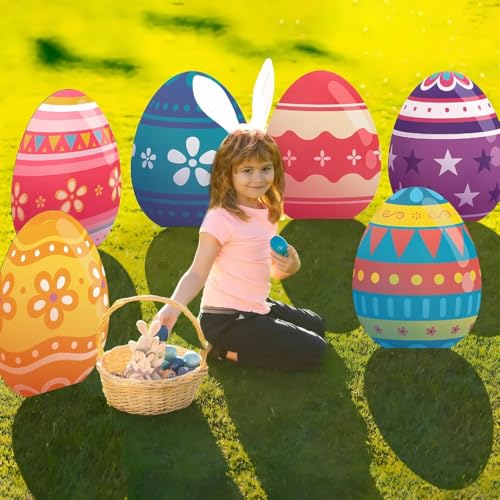 Fun Express Easter Egg Stand Ups - Over 2 feet Tall - Easter Party Decor - Multi Color (Set of 3) by Fun Express - Image 3