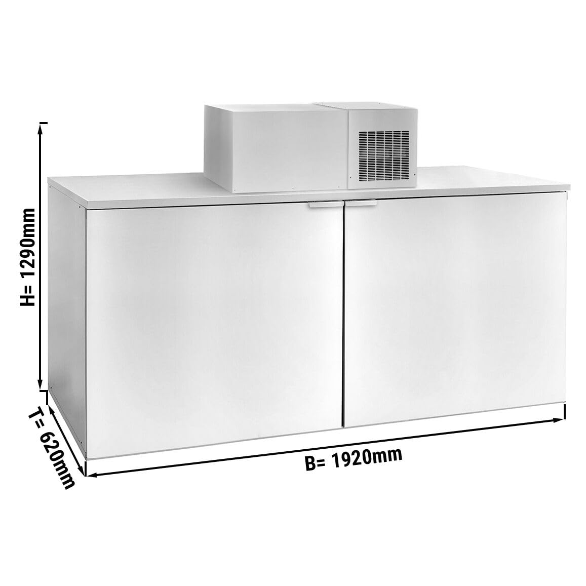 GGM Gastro | FKT196#DFT350 | Fasskühler mit Aggregat - 4x50 L Fässer - 1920x620mm