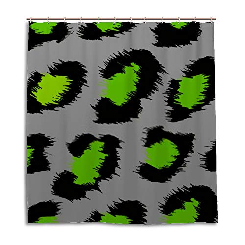 Rideau de douche original imperméable en tissu polyester imprimé léopard 12 crochets