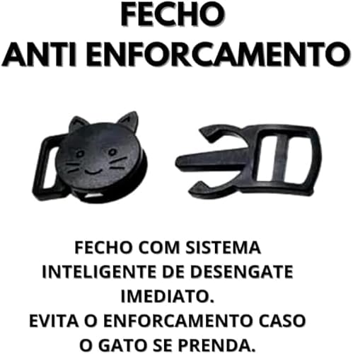 Coleira Petcão Para Gatos Anti-Enforcamento Tamanho Regulável Marinheiro Com Pingente