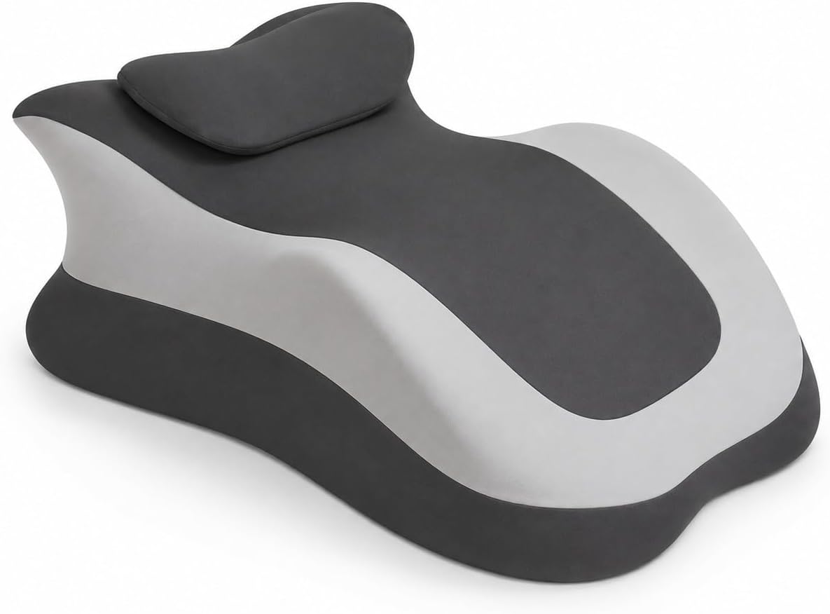LYOU Intimacy Pillow Wedge Memory Foam Positioning Cushion – Ergonomic Couples Support Pillow – Multi-Position Bed Wedge with Washable Cover – Support Cushion for Relaxation & Positioning – Black