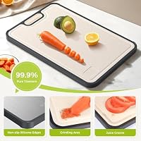 Titanium Cutting Board Double Sided Food Grade, Pure Titanium/PP for Kitchen, Cutting Board Easy to Clean[15.5”*10.5”+12”*8.5”] — image 6
