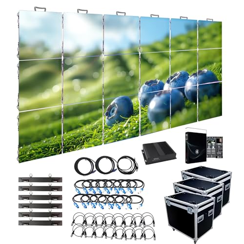 Image of P3.91 P4.81 Rental LED Display Screen, 3840Hz /1920Hz High Refresh Rate, IP65 Waterproof Outdoor LED Panels with Aluminum Cabinet, Mounting Frame for Stage Events (4, P4.81, 50 * 50cm(1.64 * 1.64ft))