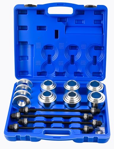 Kit d'Extracteur de Douilles et Silent-Bloc 28 Pièces, Jeu de Presse et Traction pour Roulements, Joints d'Étanchéité et Bagues, Extracteur de Silent Bloc...