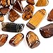 Swpeet 1 Pound Tiger's Eye Small Tumbled Chips Stone Gemstone Chips Crushed Pieces Irregular Shaped Stones Crystal Chips Stone Perfect for Jewelry Making Home Decoration