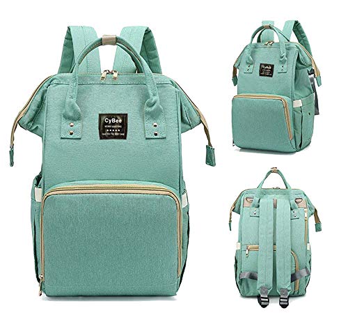 Polyester Laptop Tagesrucksack Vintage Schultasche täglichen Rucksack Vintage-Tasche für 14-Zoll Laptop Grün