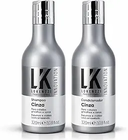 Kit Matizador Cinza Shampoo + Condicionador para Cabelos Grisalhos, Brancos e Platinados, Efeito Antiamarelado e Brilho Natural