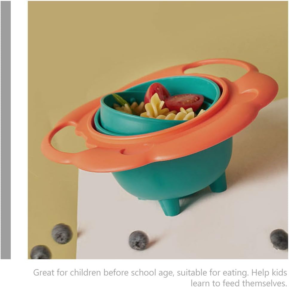 Abaodam Kids Rotary Balance Bowl 7.48X6.69X2.75In Spill Proof with 360 Anti-Spill Design for Self- and Home Use