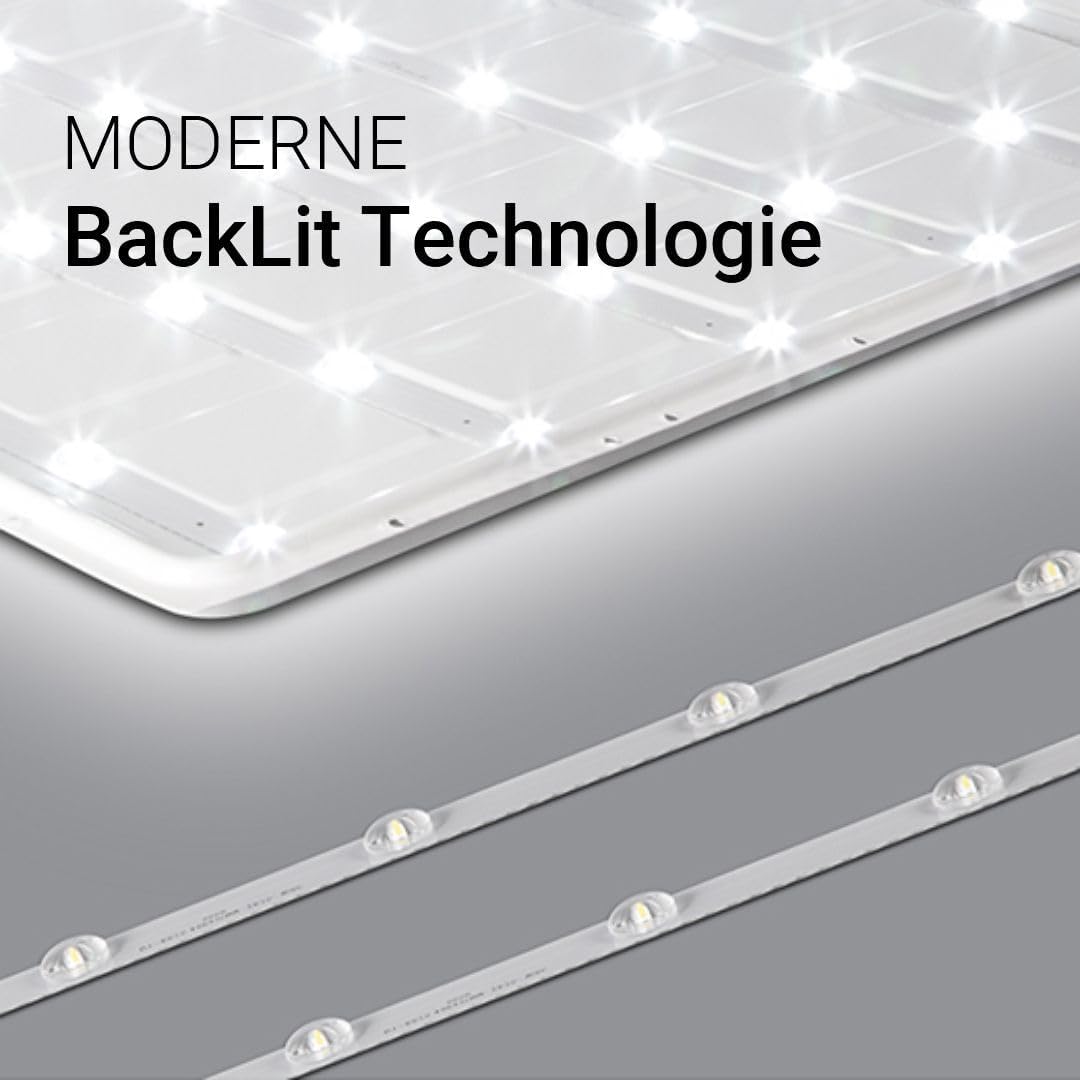 4x LED Panel 62x62 cm - 30W 4000K Neutralweiß 4500lm 150lm/w - flimmerfreie Einbauleuchte für Rasterdecke - LED Bürolampe Rasterleuchte Paneele - mit 230V Netzteil - 620x620x30mm