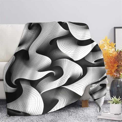 Couverture à rayures 100x130 cm douce et moelleuse pour lit et canapé - 7