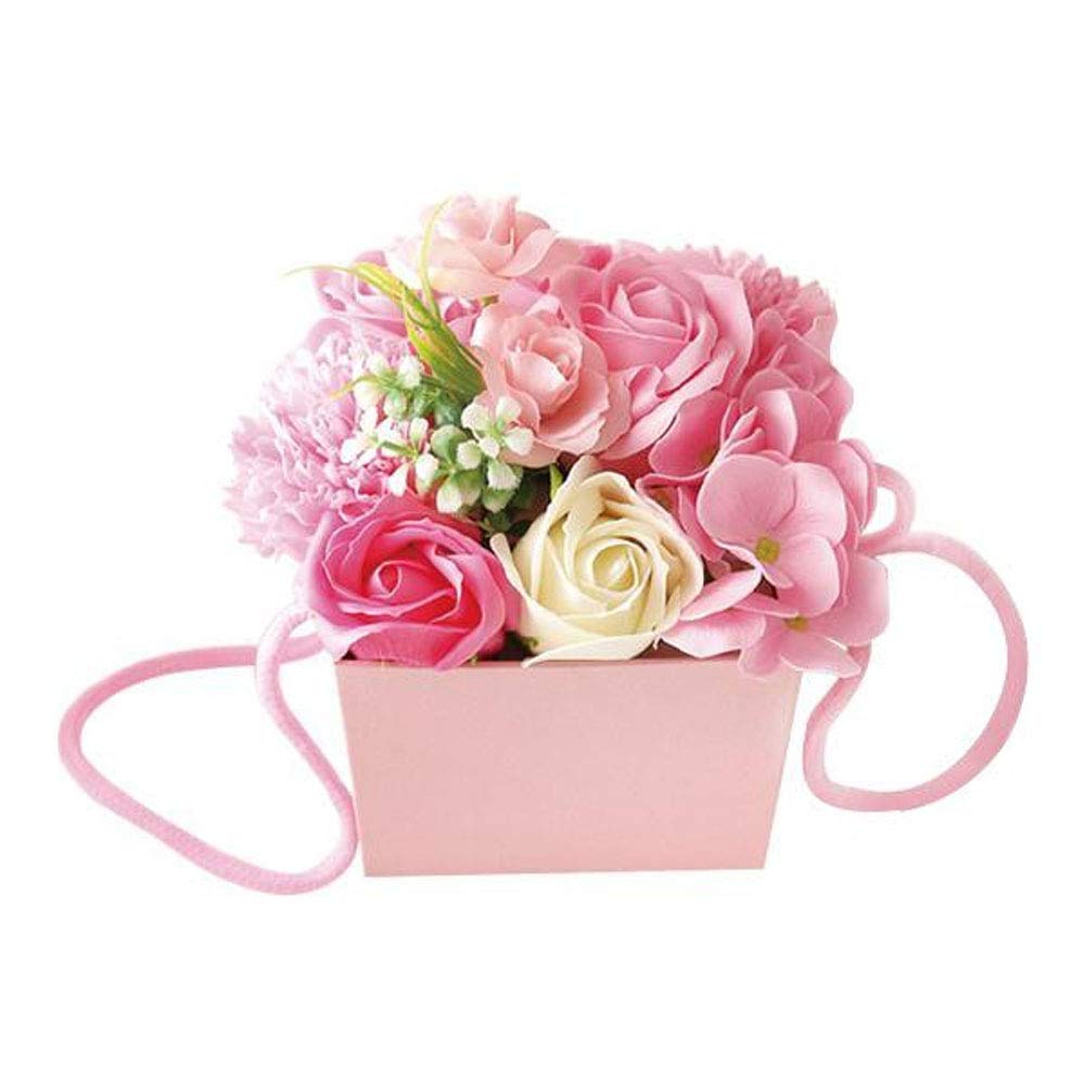 ポピー名古屋 ソープフラワー シャボンフラワー 造花 ギフト プレゼント フラワーBOX ボックス バラ 約14cm 箱入り KS-053 ピンク