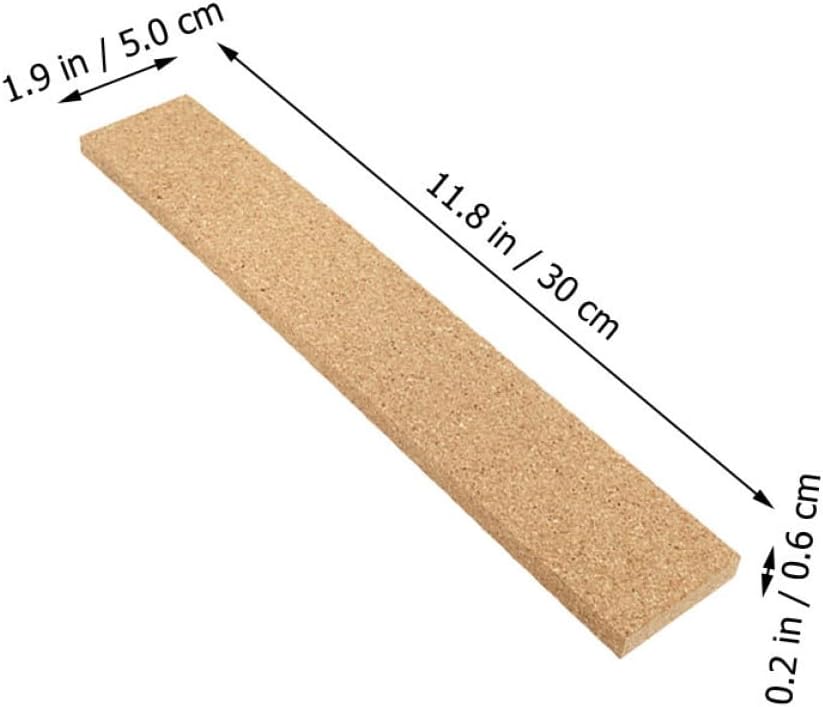BESPORTBLE 6pcs Self-Adhesive Cork Board Wall Strips Thick Memo Bulletin Strips for Office Message Photo Display Easy to Install Decorative Cork Bars for Notes and Pins