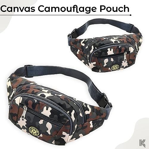 Image of Kraptick Premium Waist Bag for Men and Women - Stylish Fanny Bag, Hip Bag, Travel Money Belt (Camouflage Green)