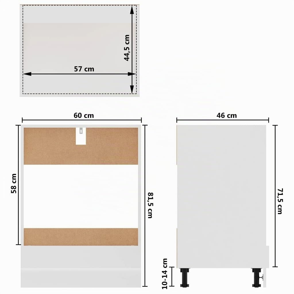 vidaXL Armadio per Forno Bianco 60x46x81,5 cm in Legno Multistrato