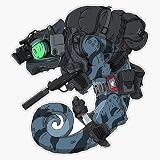HOF Trading Night Stalker Chameleon Monster Vinyl Sticker Waterproof Decal Laptop Wall Window Bumper