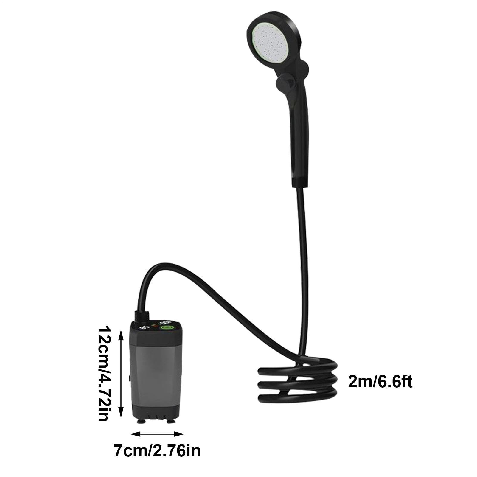 Generico Doccia Camping Pompa Ricaricabile per Camping All'Aperto | Doccia Da Escursionismo Con Display LED Portatile, per Spiaggia, Camper, Escursioni, Lavaggio Auto,