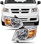 AKKON - For Dodge Grand Caravan Clear Headlights Head Lamps Driver Left + Passenger Right Side Replacement Pair