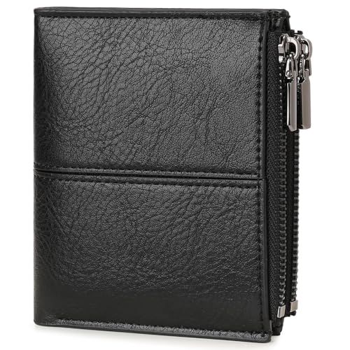 Image of Zipper Wallet for Men Bifold Wallets with 1 ID Window 7Card Slot Coin Pocket- Big Capacity Credit Card Travel Wallet