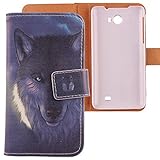 Lankashi PU Flip Leder Tasche Hülle Hülle Cover Schutz Handy Etui Skin Für Kazam Trooper 2 5.0 Wolf Design