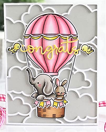 Ammsochy Cutting Dies Kit Metal Stencils Background Scrapbooking Tools Diy Craft Carbon Steel Embossing Template For Paper Card Making Album Arts Crafts Supplies (Cloud Hollow Frame-11.1X14.3Cm) #TOP1