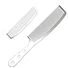 2pcs Metal Anti Static Barber Combs Stainless Steel Hair Comb Cutting Comb set Hair Styling Hairdressing Comb for Men Women Salon (Pocket Comb and handle Rake Combs)