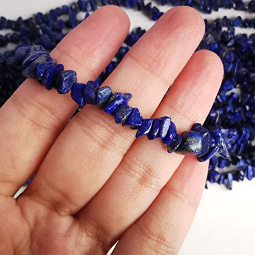 Lovionus89 150 cm Lapis Lazuli Irregular Shaped Crystal and Healing Tumbled Chip Stone Beads for Jewelry Making - Image 3