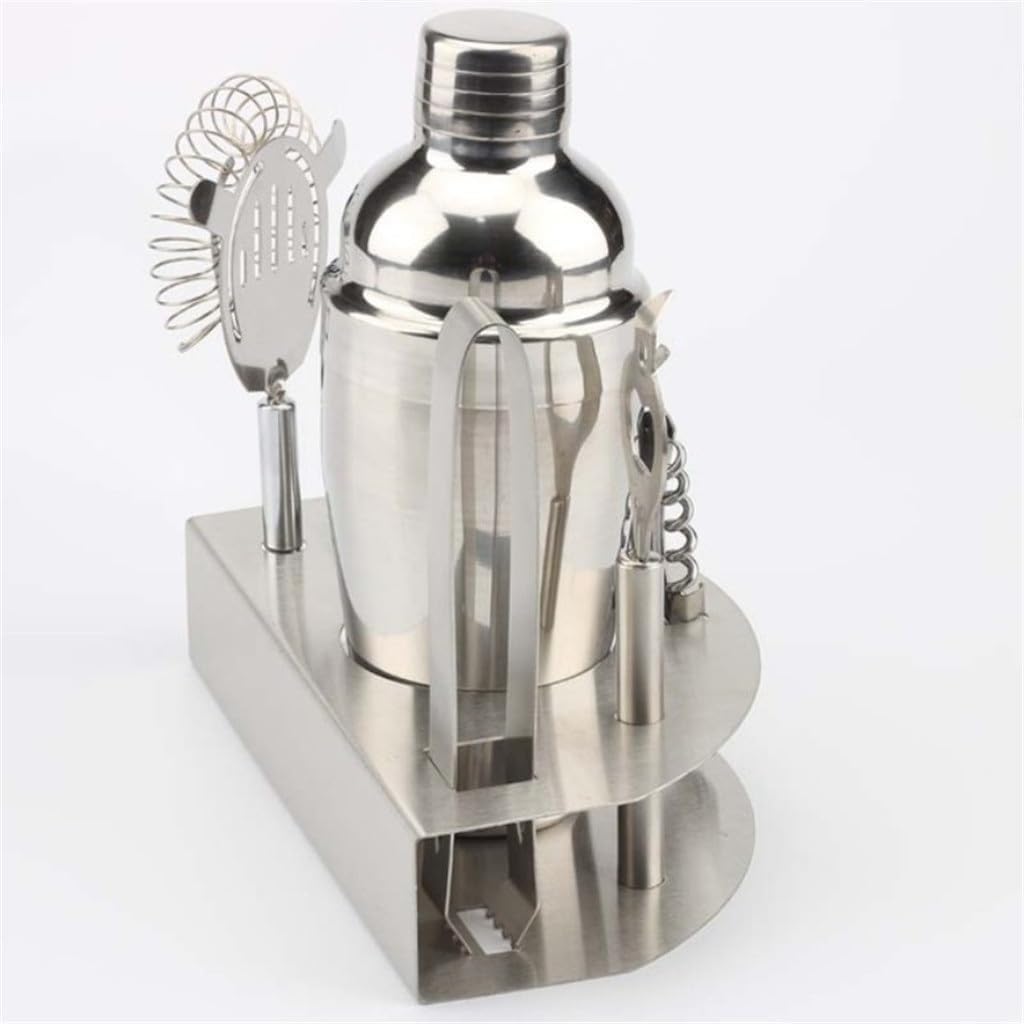 Kit de Cocteleria Juego de coctelera de acero inoxidable para principiantes, juego de acero inoxidable, juego de 7 piezas, mezclador, bebida, leche, té, tienda, juego de herramientas Juego De Cocteler