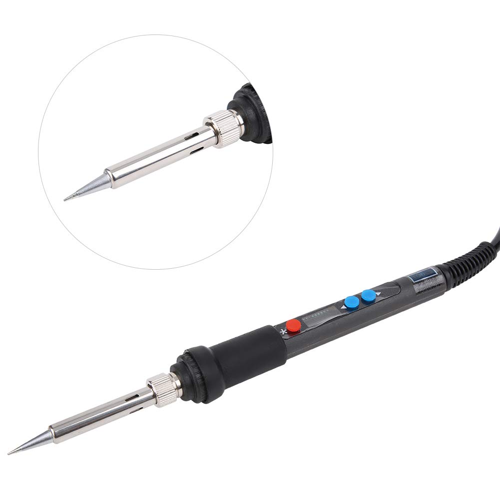 Pluma de calentamiento de soldadura, punta de soldadura de la serie 900M Soldador eléctrico Soldador portátil con LCD para reparación electrónica 20V 10A Enchufe de la UE