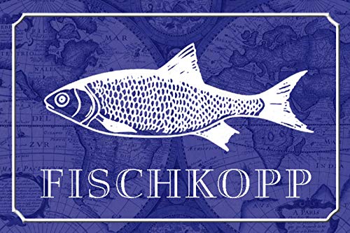 Aus Holz 20x30cm Fisch Kopp Angeln Urlaub Tafel