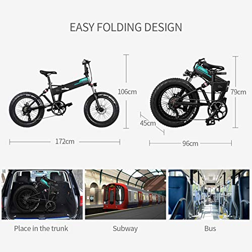 FIIDO M1 Pro Folding Ebike, 20 Inch Electric Bikes for Adults, 48V 500W 12.8Ah Lithium-Ion Battery Mountain Ebike, Max… - Image 3