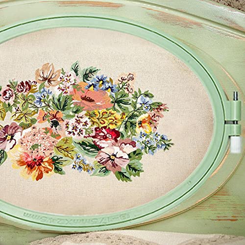 Image of LAMXD 3 Pieces Embroidery Hoop Rectangle Oval Shape Embroidery Frame Cross Stitch Hoop Sewing Tool for Art Craft Handy Sewing (Multicolor),with Gold Eye Embroidery Needles