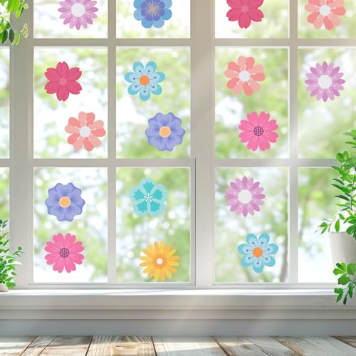 Image of Flowers Glitter Cutouts - 100Pcs Versatile Colorful Floral Cut-Outs Springtime Flowers Shaped Paper Die Cut for Spring Summer Party Baby Shower Home School Classroom Bulletin Border Wall Decorations