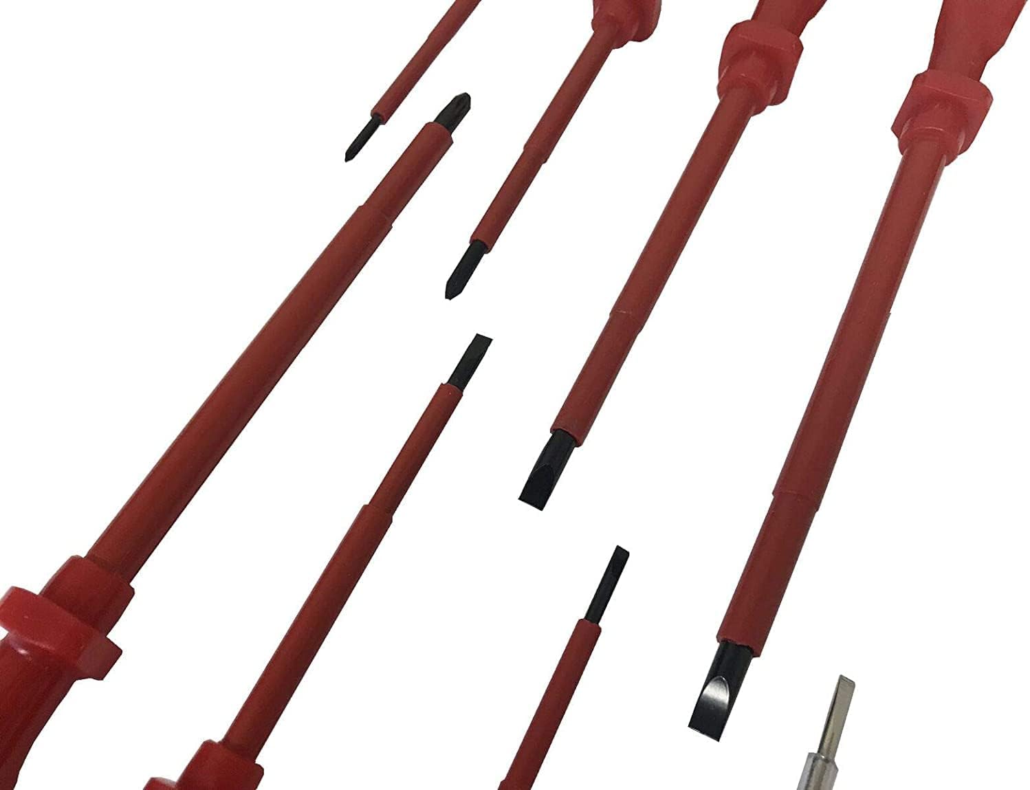 7 Piece Electrician Grade Non Shock Screwdriver Insulated Screw driver Set (Carrying Case Included)