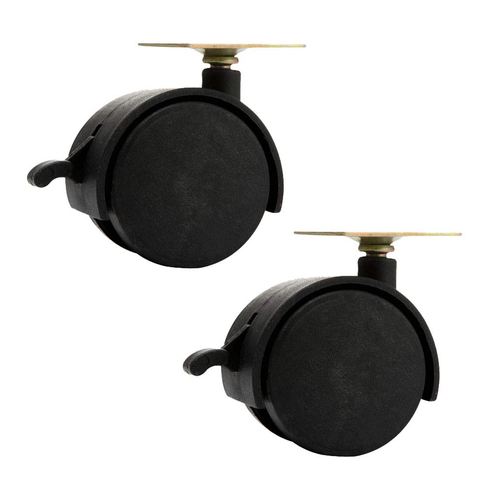 GYRAZXS Heavy Duty 4 inch Swivel Caster Wheels with Brakes 200kg Capacity Set of 2 Mute Nylon Straps Mounting Plate Swivel Casters